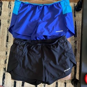 2 pairs of Patagonia W's Strider Pro Shorts - 3"", both size M
